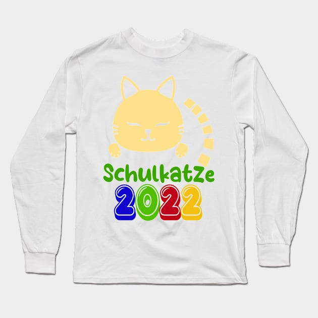 Schulbeginn Katze Schulkatze 2022 T shirt Long Sleeve T-Shirt by chilla09